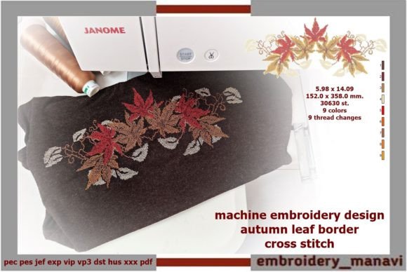Autumn Leaf Border Cross Stitch: A Vibrant Embroidery Choice