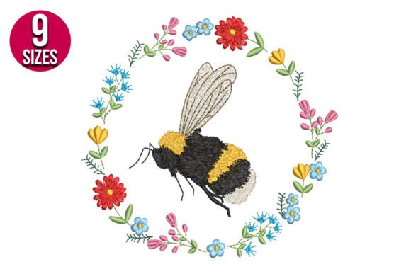 Bee with Floral Wreath: A Charming Addition