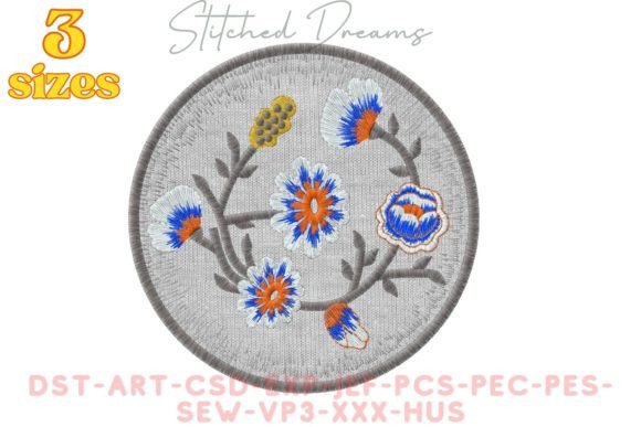 Creative Circle: A Bold and Vibrant Embroidery Design