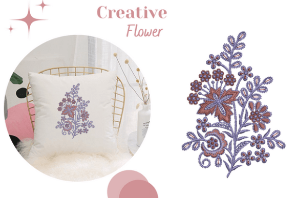Decorative Floral Element: A Versatile Embroidery Design