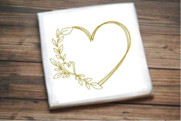 Elegant One-Line Heart: A Charming Embroidery Design