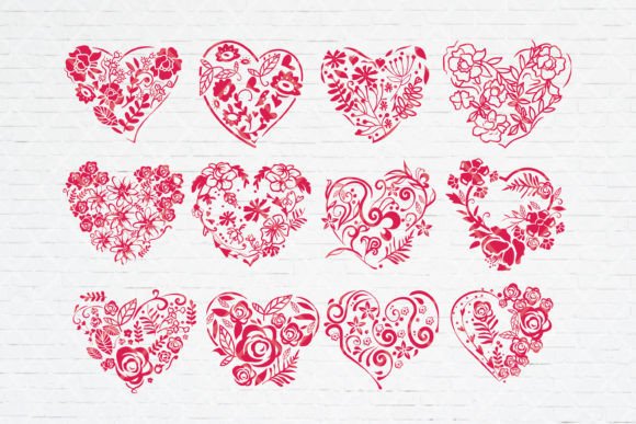 Floral Heart Embroidery Design for Apparel
