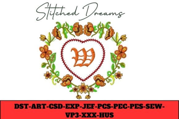 Floral Heart Letter W: A Delicate Touch for Handmade Goods
