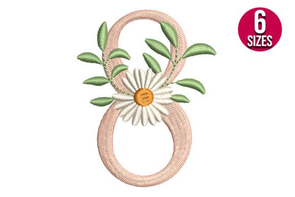 Floral Number Eight: A Versatile Embroidery Design