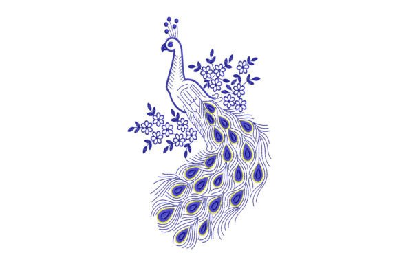 Floral Peacock: A Bold and Elegant Embroidery Design